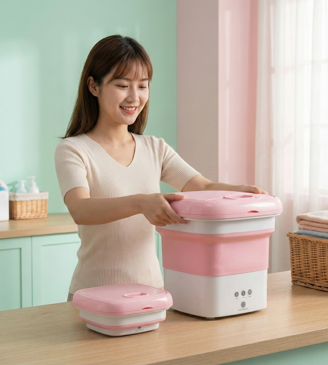 Foldable Mini Laundry Washing Machine – 3kg Capacity | Portable, Eco-Friendly, Travel-Ready
