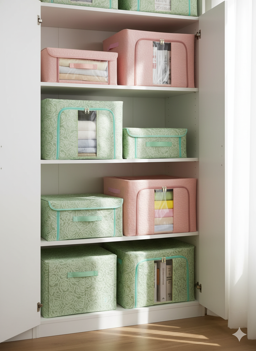 Premium Foldable Wardrobe Storage Box – Moisture-Proof | Sturdy Frame | Zipper Closure