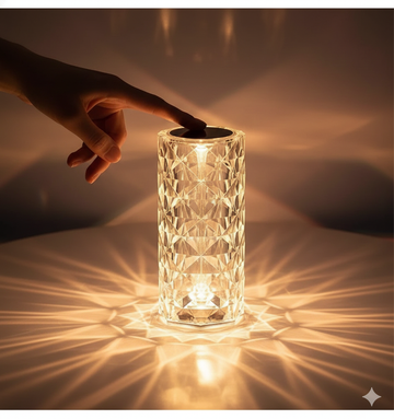 16-Color Crystal Touch Table Lamp – Luxury Diamond-Cut Ambient Lighting