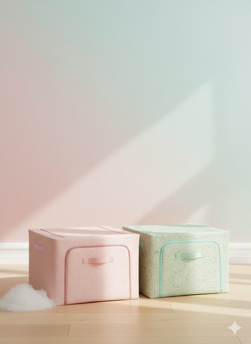 Premium Foldable Wardrobe Storage Box – Moisture-Proof | Sturdy Frame | Zipper Closure