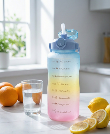 2000ml Motivational Gradient Water Bottle – Stay Hydrated All Day