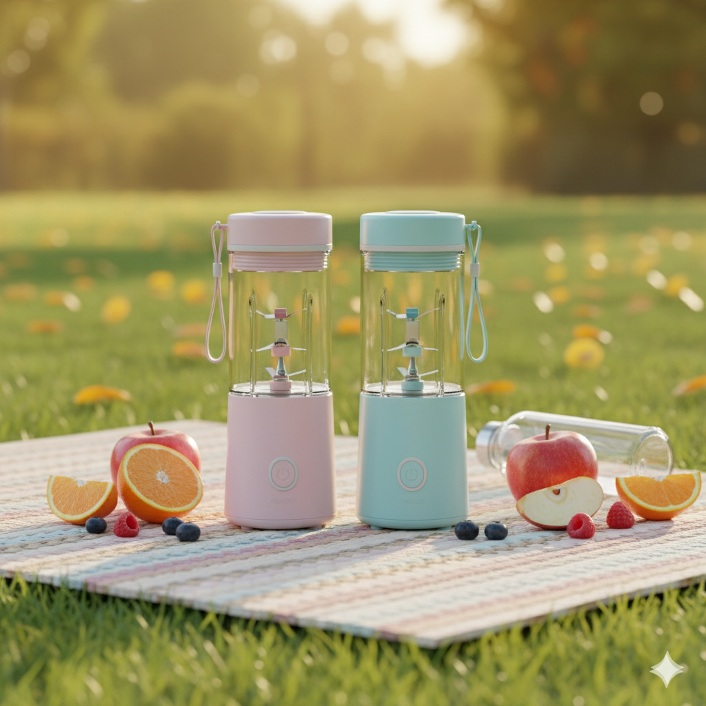 Portable Electric USB Juice Maker 6 Blades Rechargeable Bottle with, 1 lit