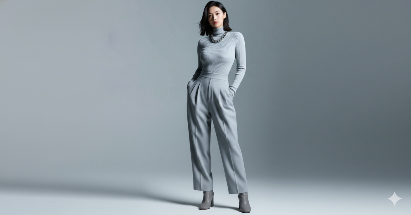 Elevate Your Essentials: The High- Turtleneck knitted slim fit wear